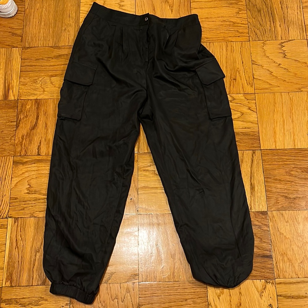 Nasty Gal High Rise Black Cargo Pants